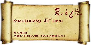 Ruzsinszky Álmos névjegykártya
